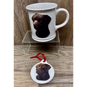 Xpres 3D Best Friend Originals Coffee Mug & Ornament Chocolate Lab Dog Porcelain